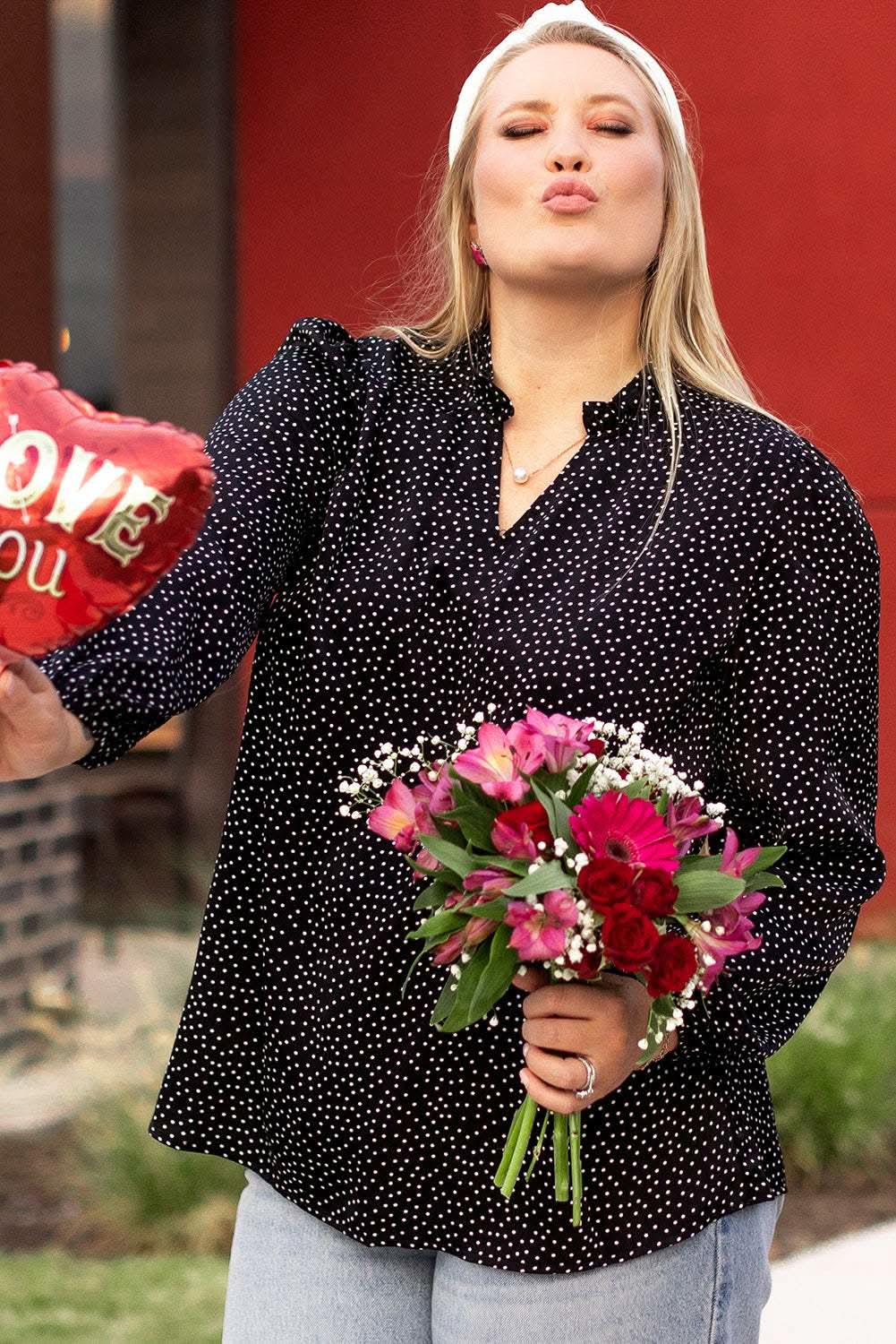 Black leopard print blouse - plus size - Love Salve